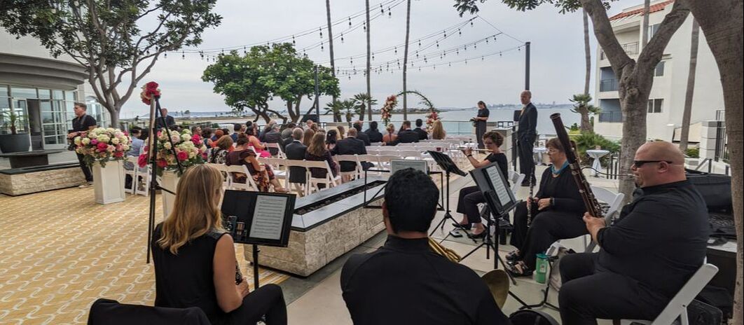 Live music ensemble performs for wedding at Loews Coronado